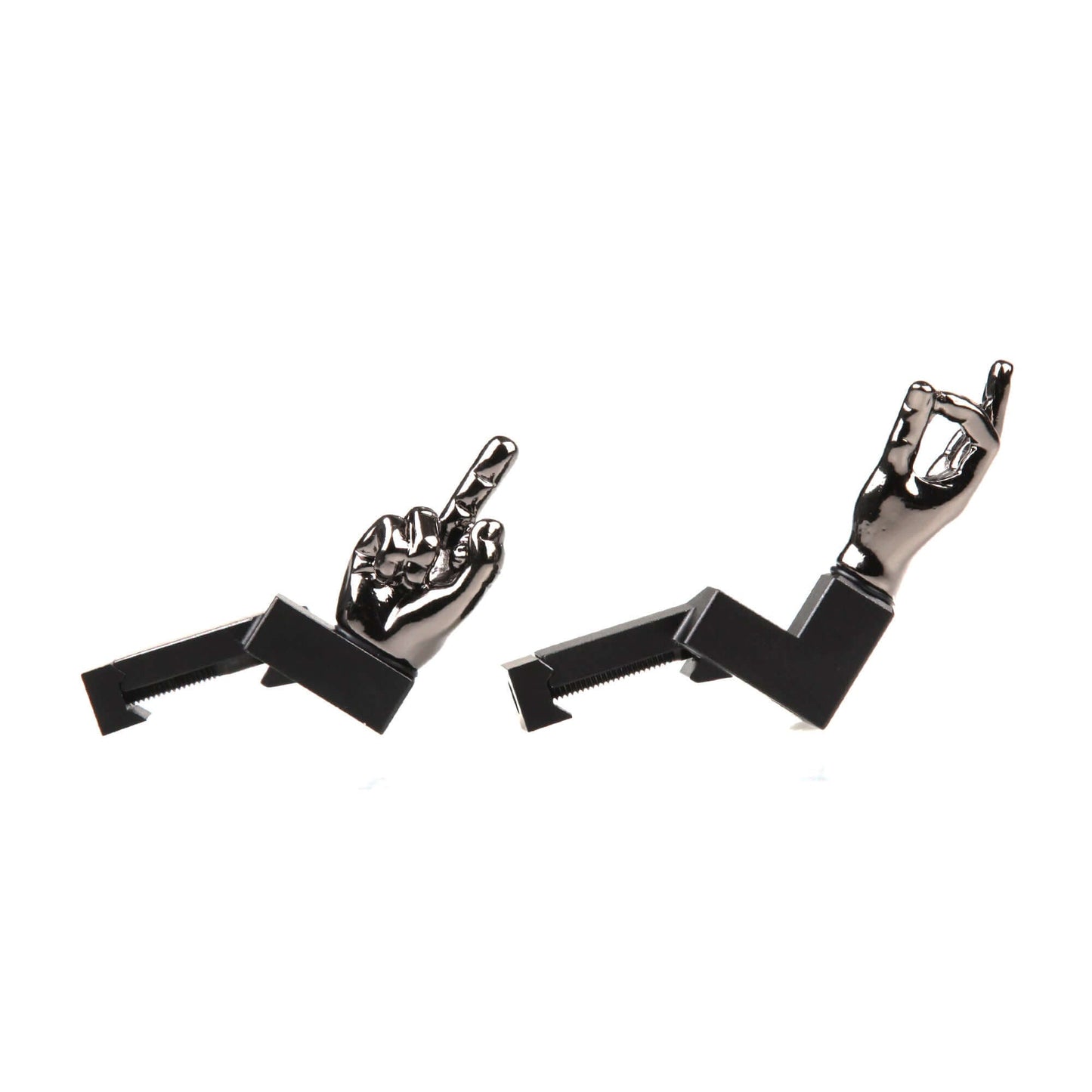 Gloss Tungsten Grey Color Novelty Finger Iron Sight Set - Offset 45 Degree (Middle Finger & OK Hand)