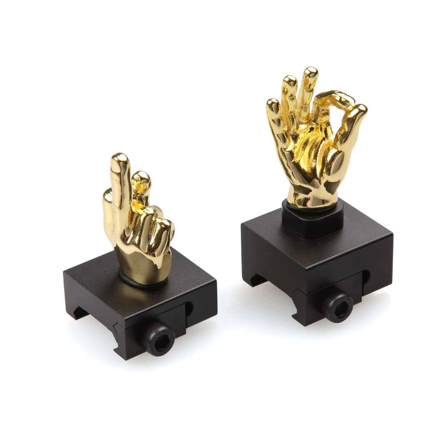Golden Color Novelty Finger Iron Sight Set - Straight (Middle Finger & OK Hand)