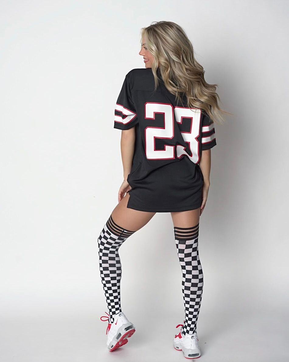 Game Day! - Black & White Thigh-Highs