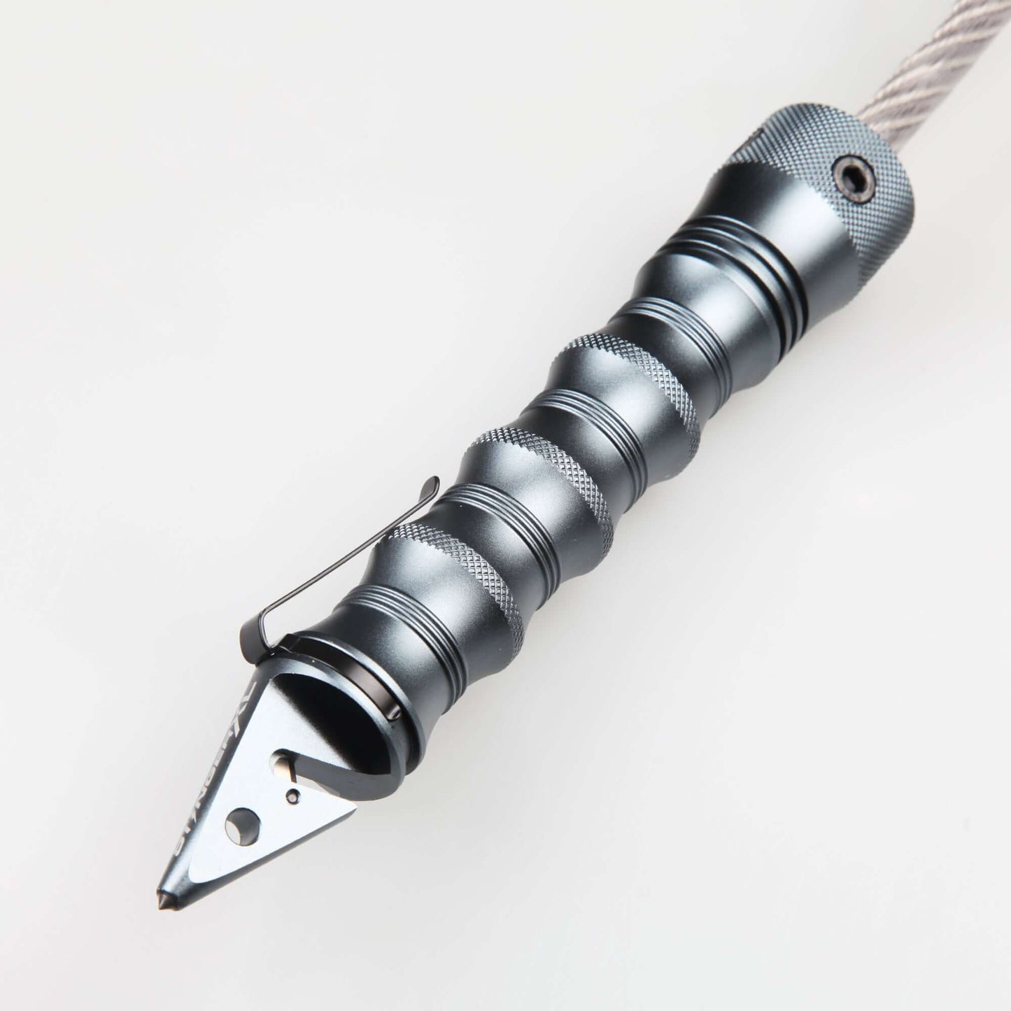 Stinger Whip Car Emergency Tool with Seat Belt Cutter and Window Breaker (XL Gatekeeper Edition, Tungsten Grey)