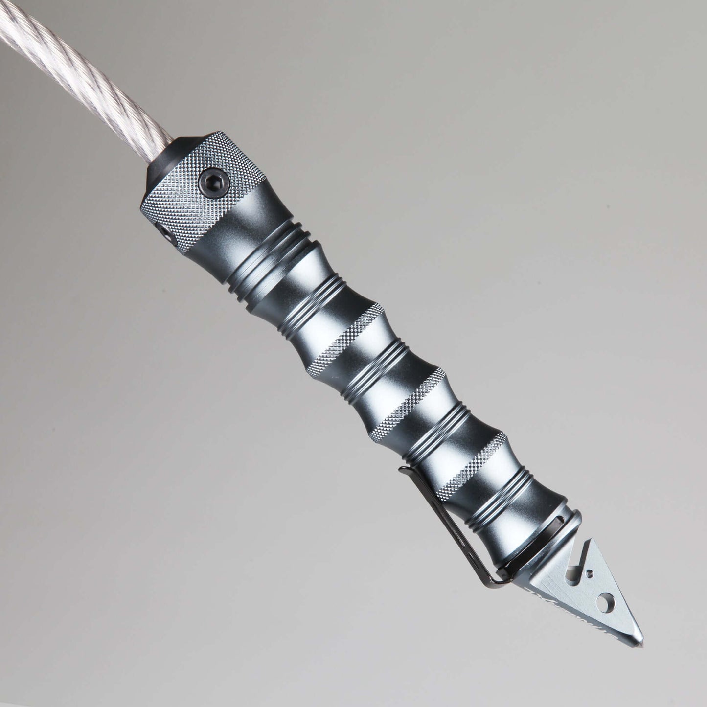 Stinger Whip Car Emergency Tool with Seat Belt Cutter and Window Breaker (XL Gatekeeper Edition, Tungsten Grey)