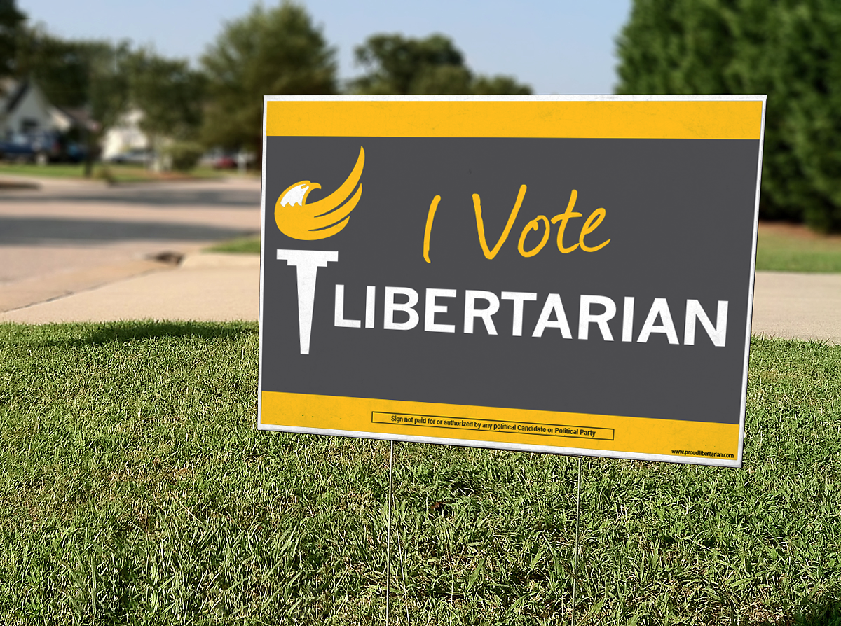 I Vote Libertarian Yard Sign 18" x 24"  (#129)