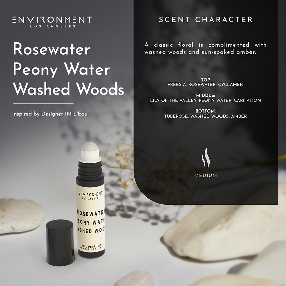Rosewater | Peony Water | Washed Woods Roll-on Oil Perfume (Inspired by Issey Miyake L'Eau d'Issey®)