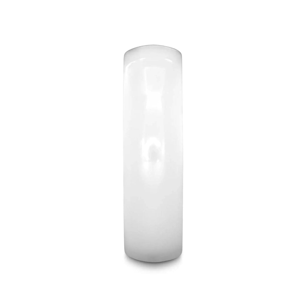 IVORY Domed Polish Finished White Ceramic Ring - 6mm & 8mm