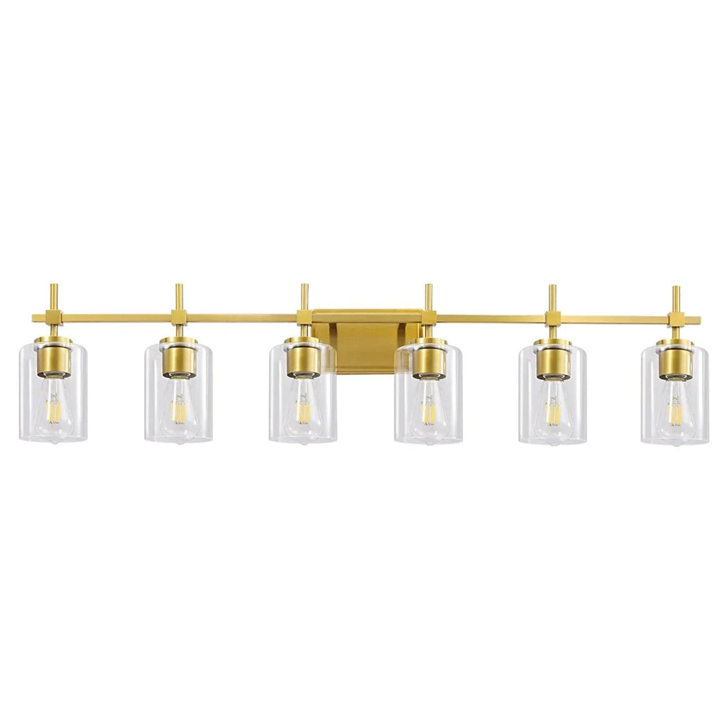 Jasper Modern Clear Glass 6-Light Bathroom Vanity Light