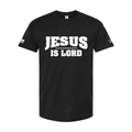 Jesus Is Lord Christian Unisex Graphic Tee, Inspirational Bible Verse Shirt, Black Cotton Christian Apparel