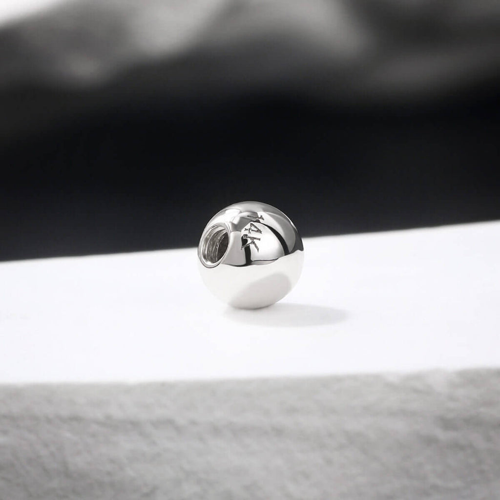 14K White Gold CZ Belly Ring Ball