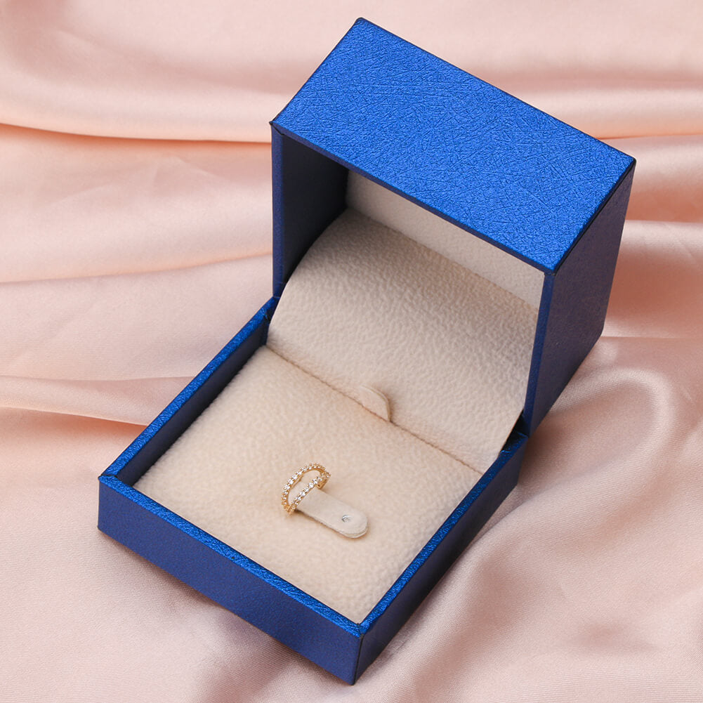 14K Gold CZ Double Hoop Segment Nose Ring