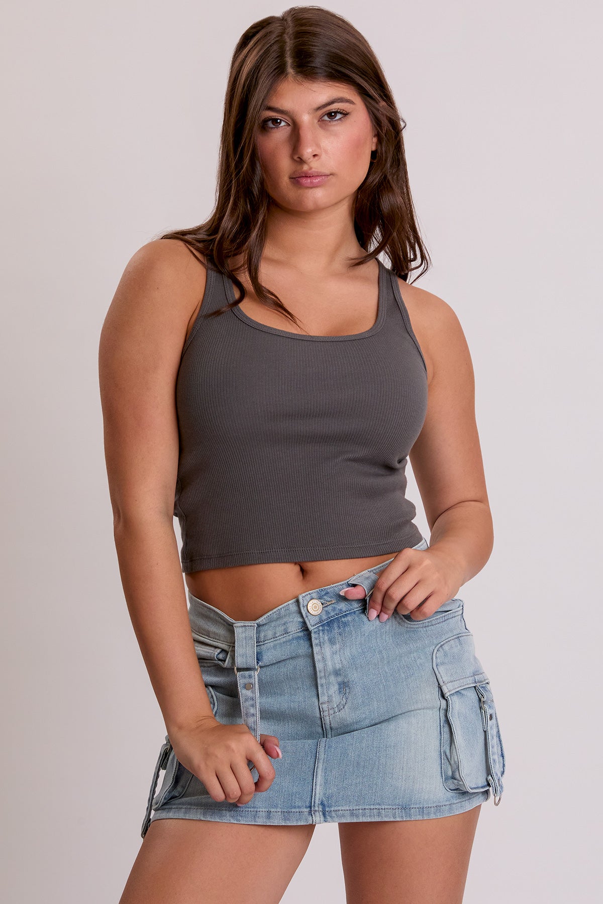 Women's Mini Cargo Skirt with Straps