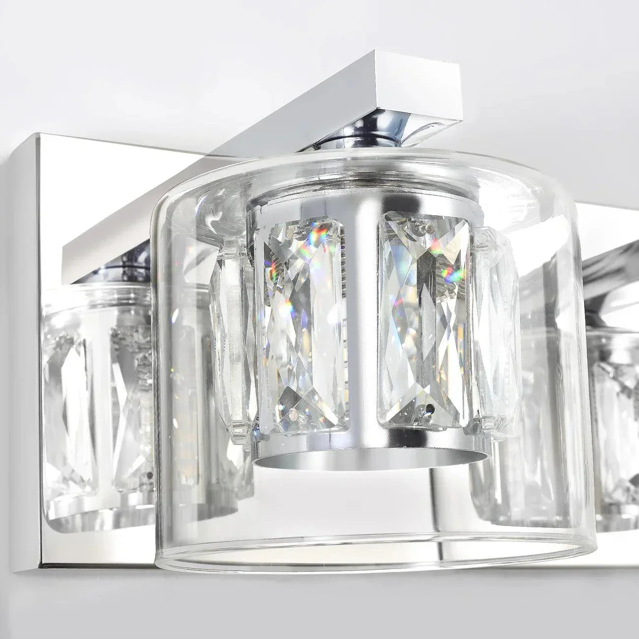 Kolt Chrome Modern 2-Light Bathroom Vanity Light