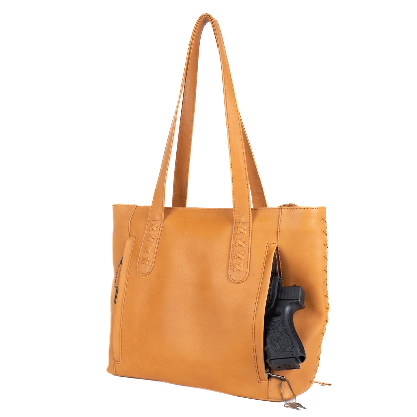 Concealed Carry Reagan Medium Leather Tote by Lady Conceal