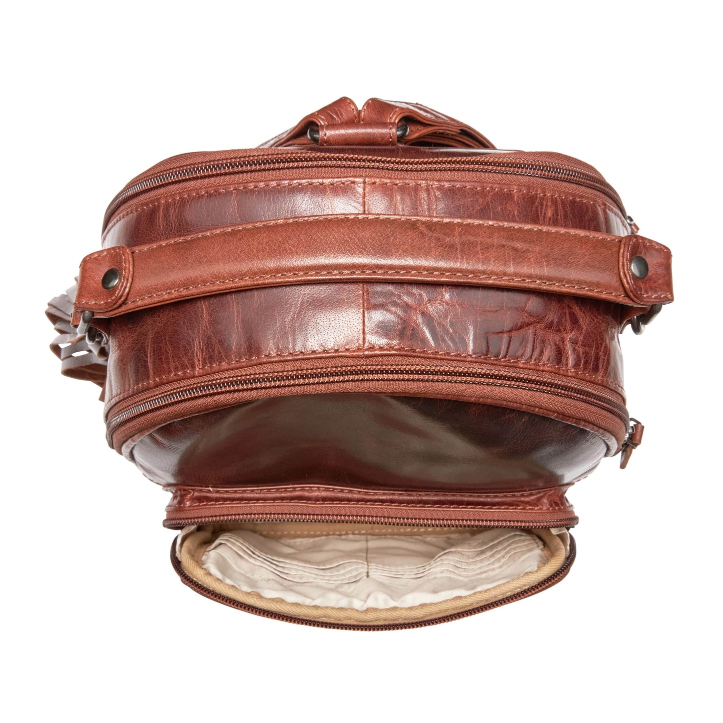 Concealed Carry Sawyer Leather Backpack by Lady Conceal