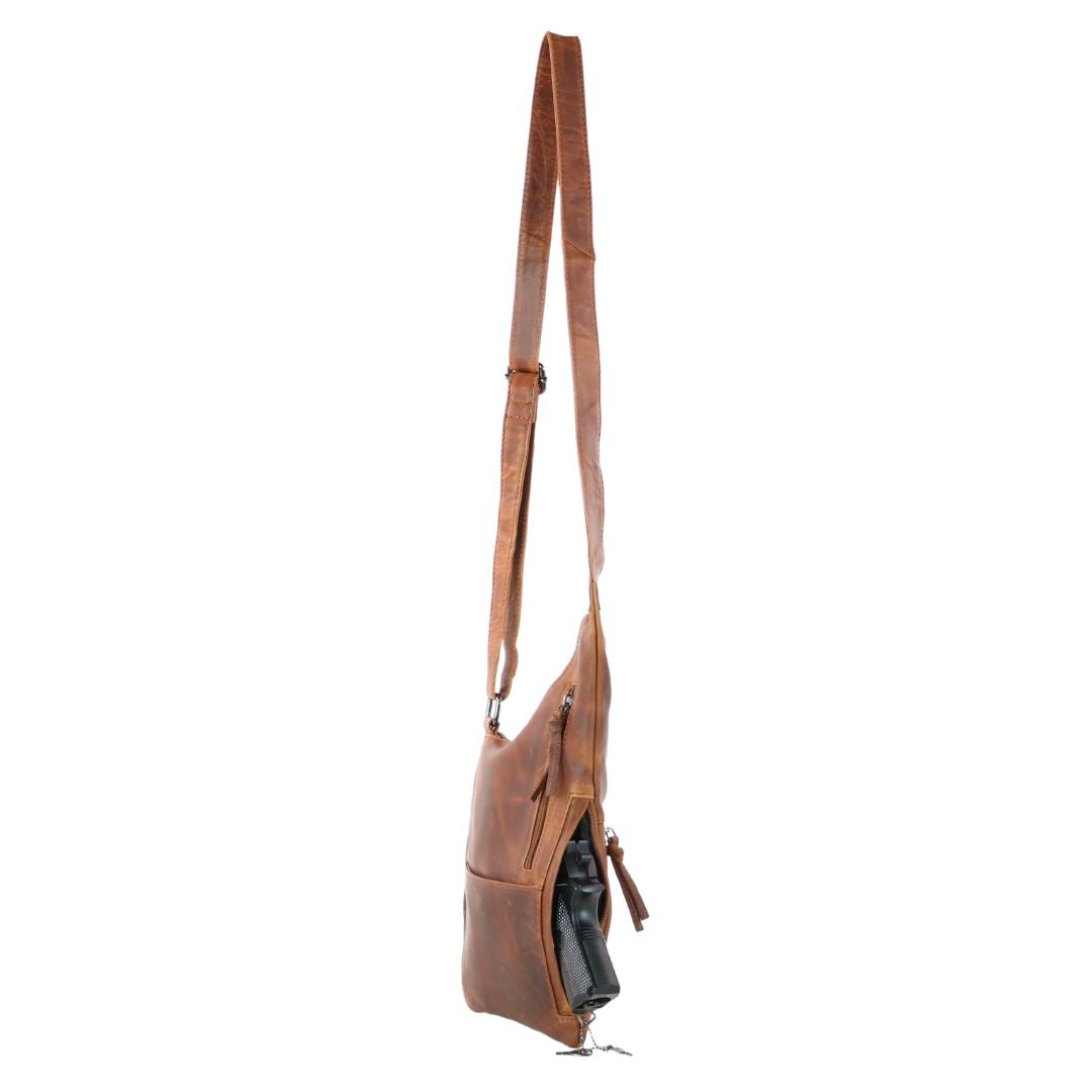 Concealed Carry Unisex Remi Leather Crossbody by Lady Conceal