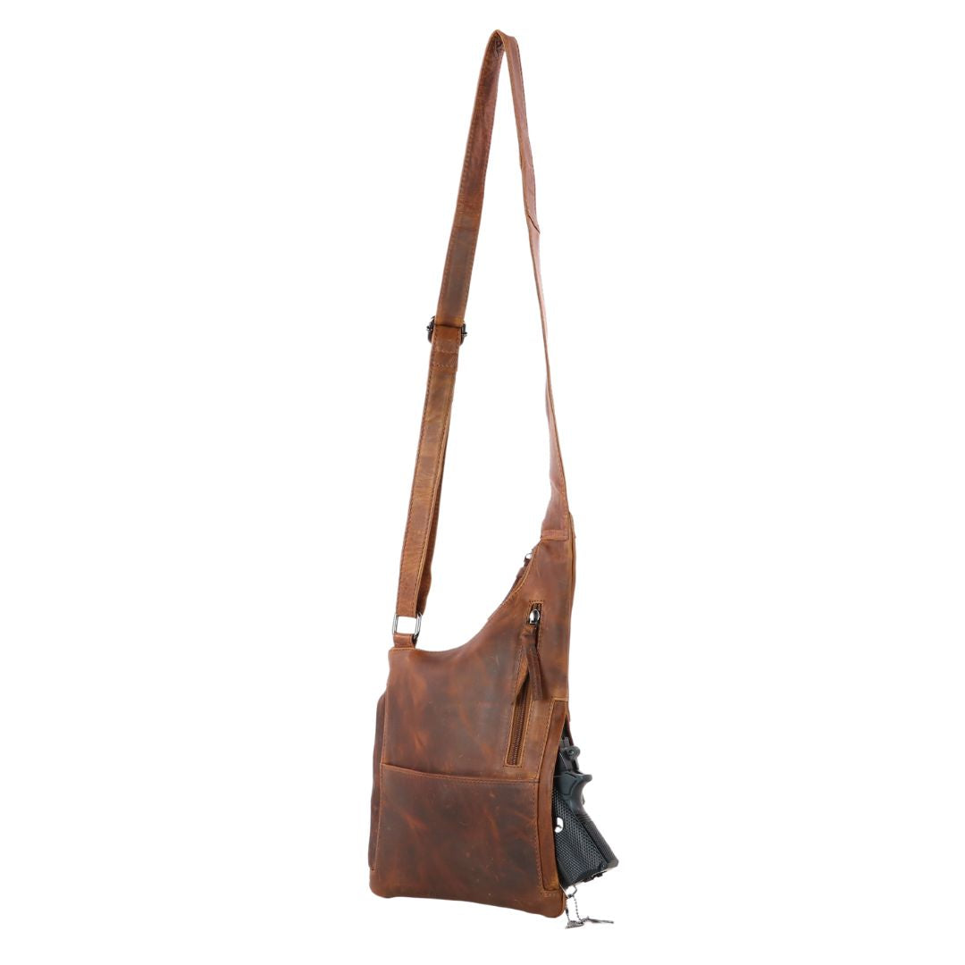 Concealed Carry Unisex Remi Leather Crossbody by Lady Conceal