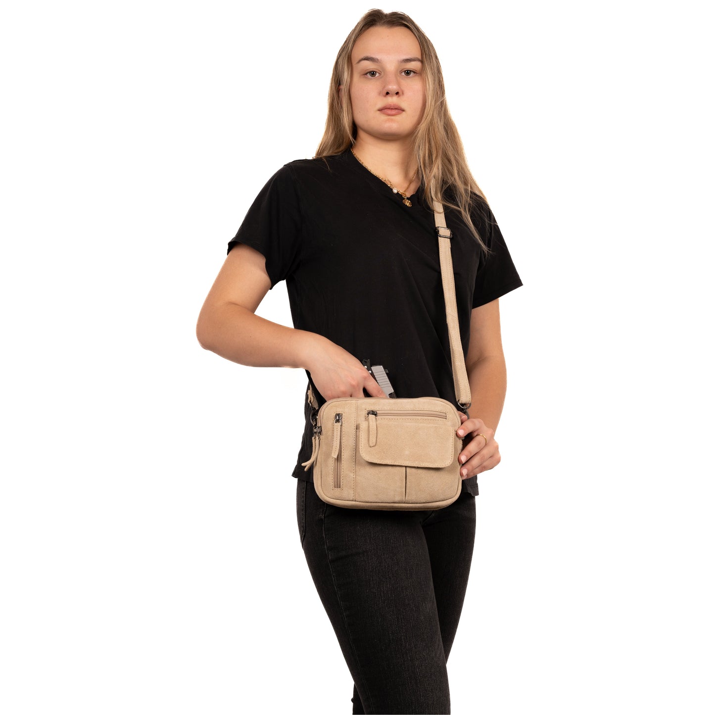 Concealed Carry Hadley Suede Crossbody by Lady Conceal