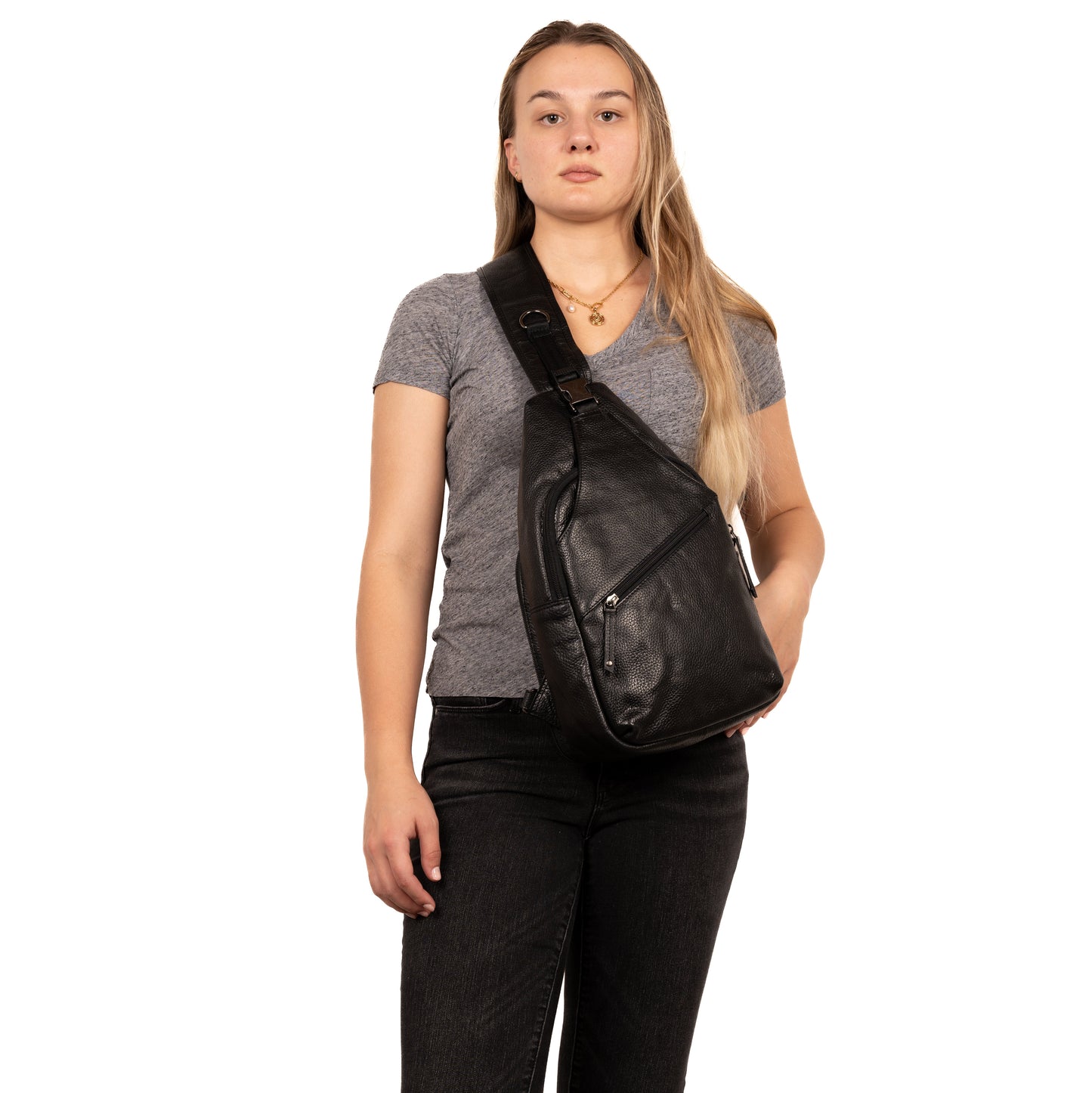 Concealed Carry Unisex Grayson Buffalo Leather Sling by Lady Conceal