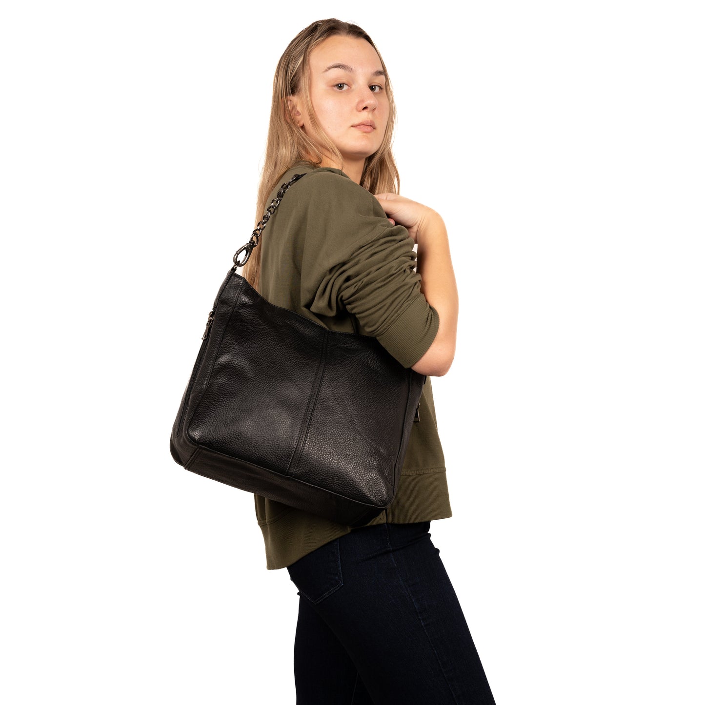 Concealed Carry Ava Leather Hobo by Lady Conceal