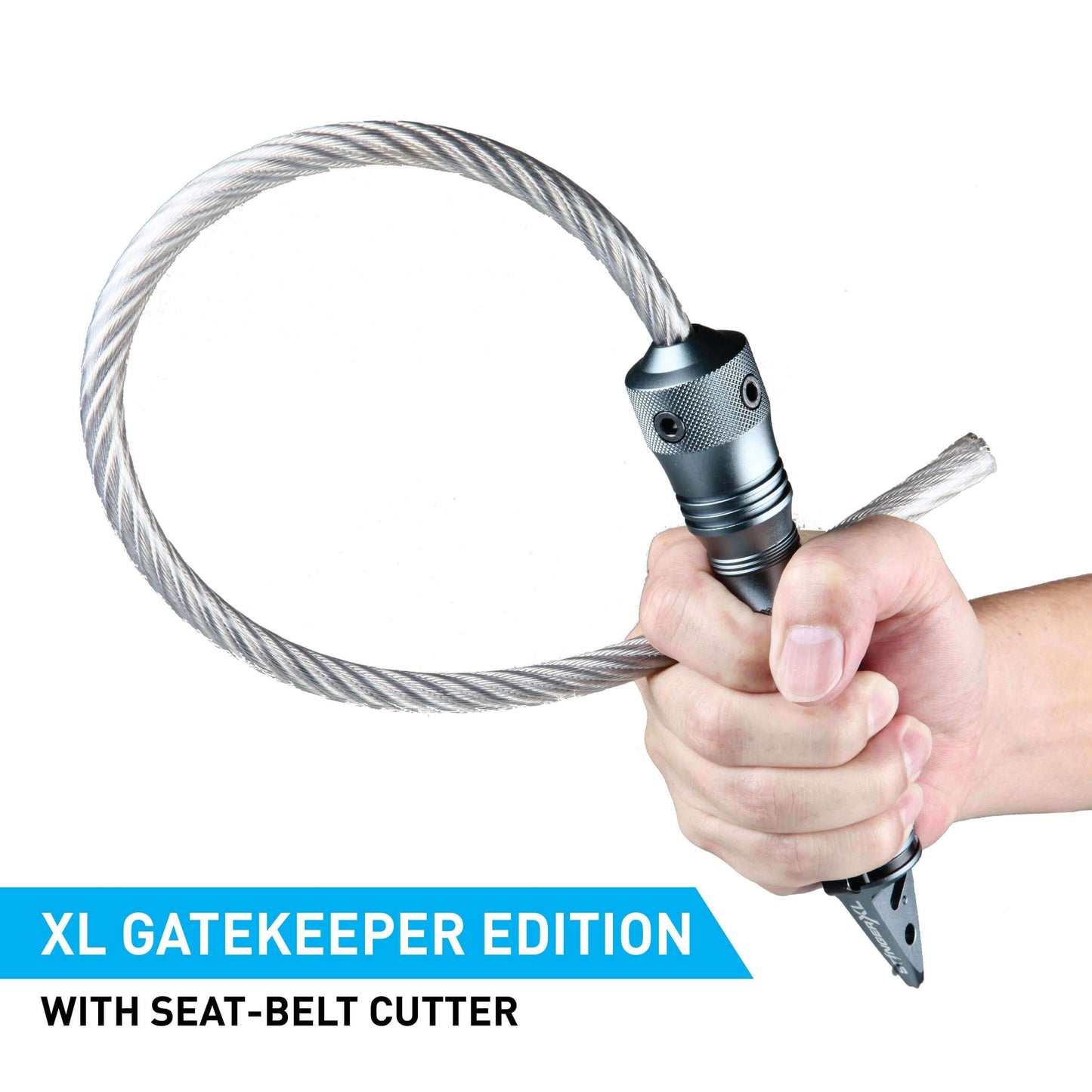 Stinger Whip Car Emergency Tool with Seat Belt Cutter and Window Breaker (XL Gatekeeper Edition, Tungsten Grey)