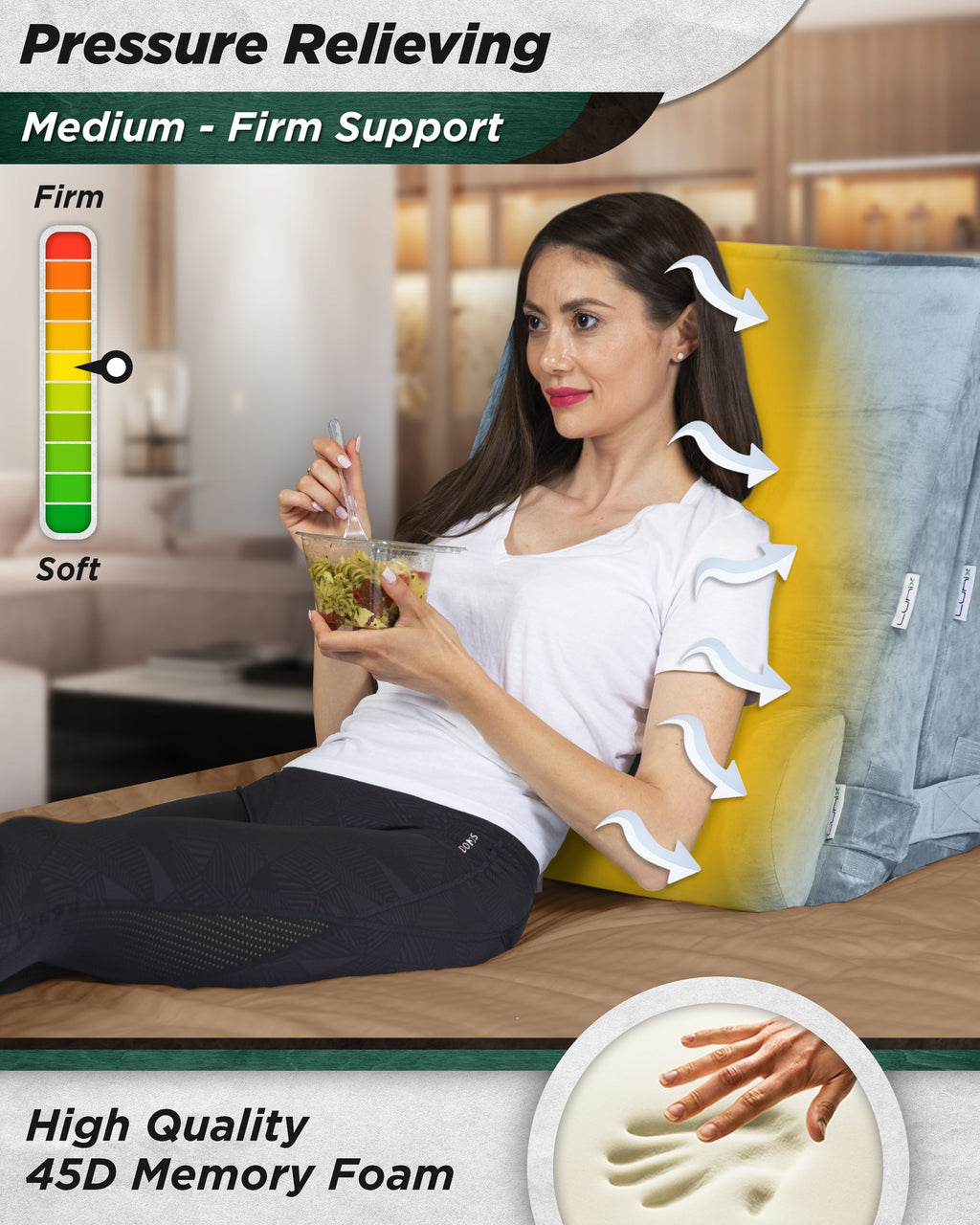 LX11 5pcs Orthopedic Wedge Pillow Set, Cloud Gray
