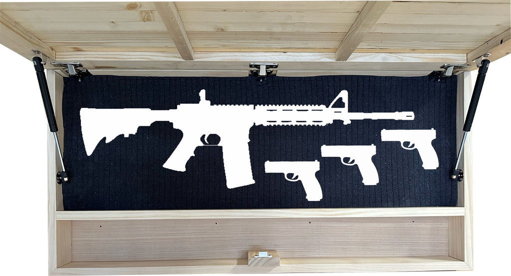 Deer and Elk Gun Concealment Decor - Handcrafted Wooden Gun Cabinets - Gun Shelf Hidden Storage for Rifles, Shotguns, & Handguns - Quick Access Hidden Wall Safe (Extra Large)
