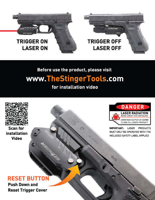 Stinger HL-1L Concealment Laser Sight System: Trigger Guard Protection, Minimalist Carry Holster (HDPE Body)