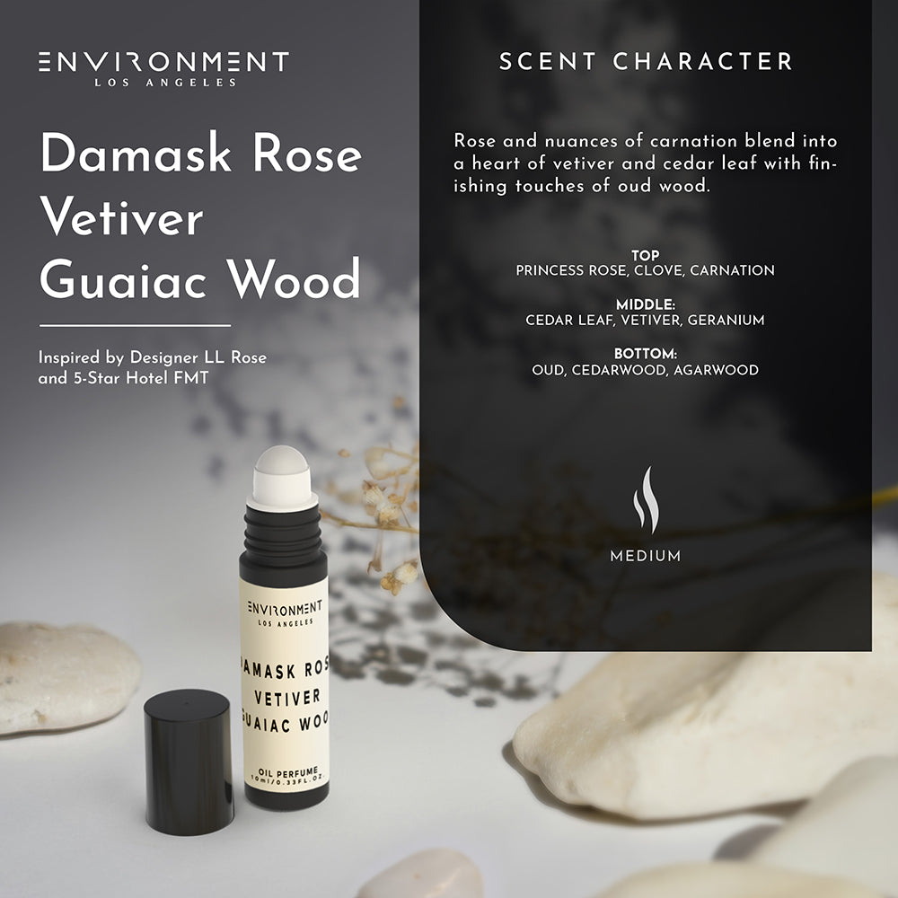 Damask Rose | Vetiver | Guaiac Wood Roll-on Oil Perfume (Inspired by Le Labo Rose 31® and Fairmont Hotel®)