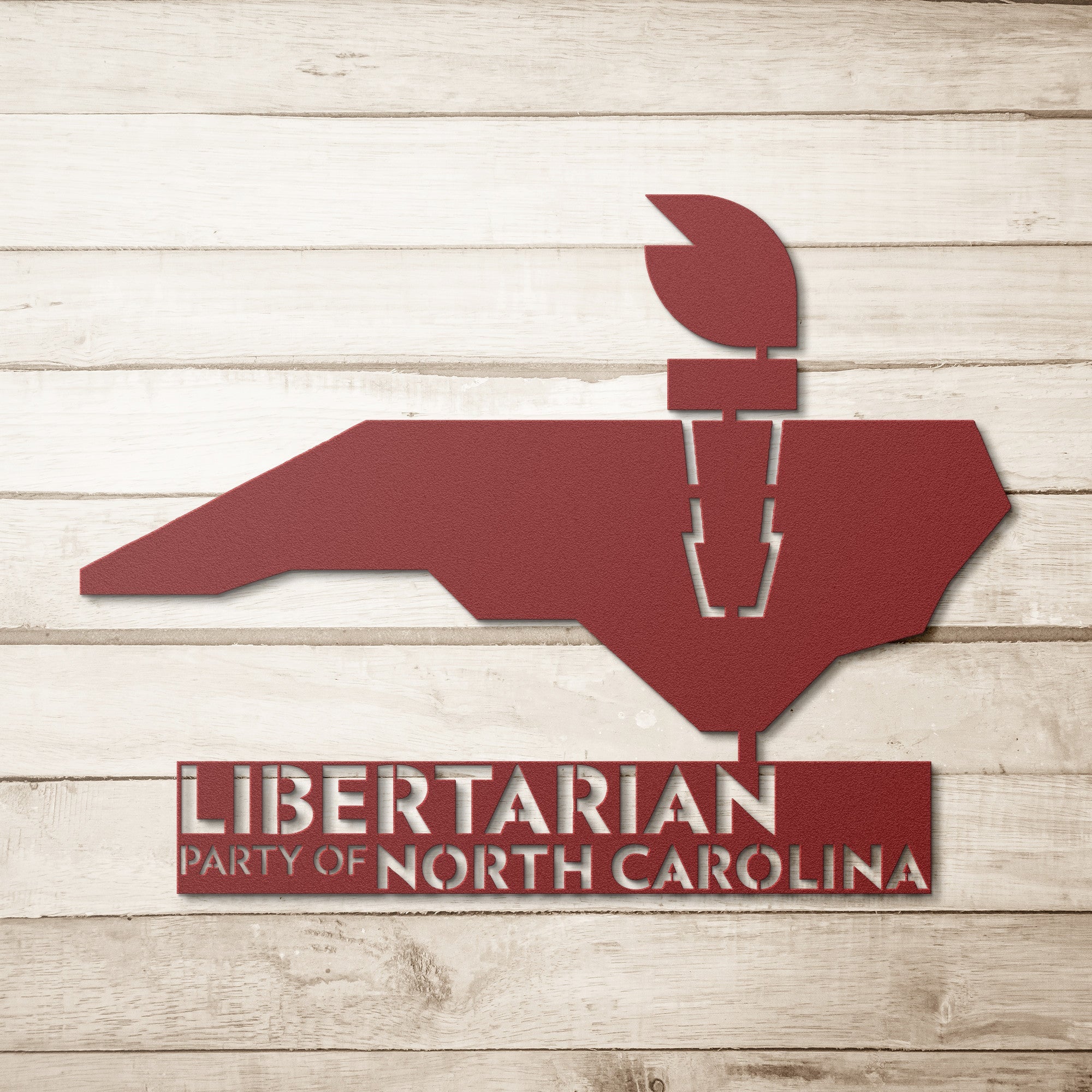 LPNC Die-Cut Metal Sign