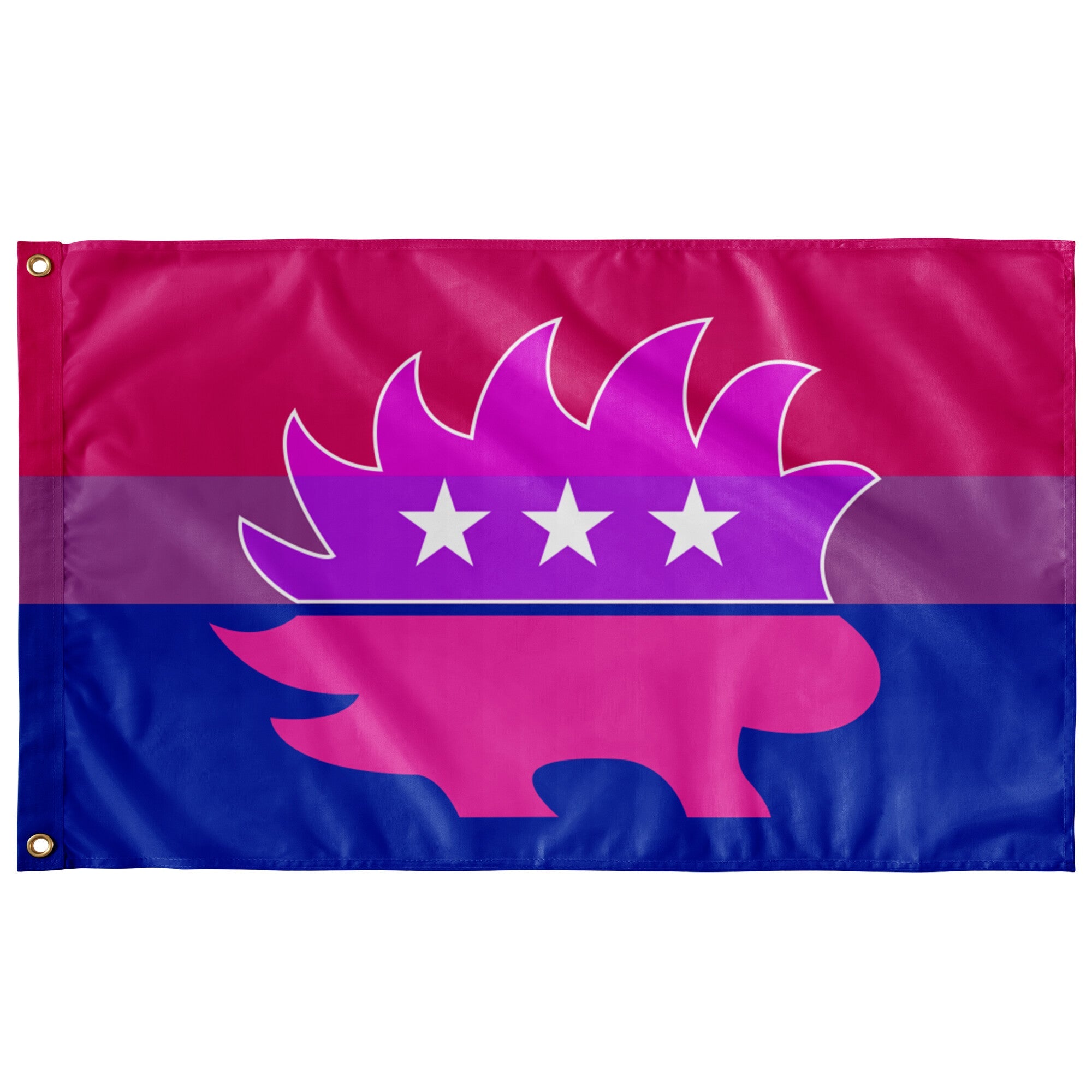 Libertarian Porcupine - LGBTQ - Bisexual Single-Sided Flag (solid)