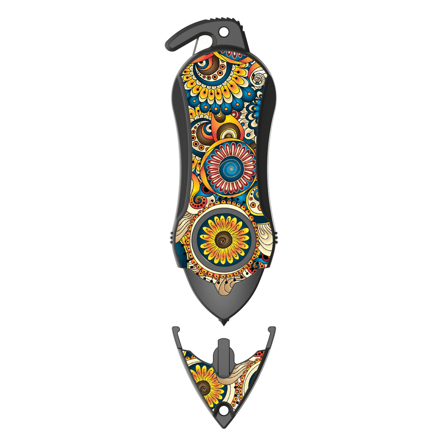 Stinger Personal Safety Alarm Keychain Emergency Tool: Siren Alarm, Seat Belt Cutter, Glass Breaker (Mandala)