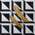 Black, Ice white 11 15/16"x11 15/16" Honed York Marble Mosaic