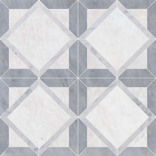 Bear clear ice Avenza, Allure 13 9/16"x13 9/16" Multi Finish Kent Marble Mosaic