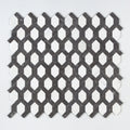 Black Night, Snow White Honed 9 11/16"x16 7/16" Braided Hexagon Marble Mosaic