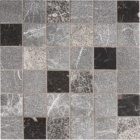 Black Night 12"x12" Textura 2"x2" Marble Mosaic