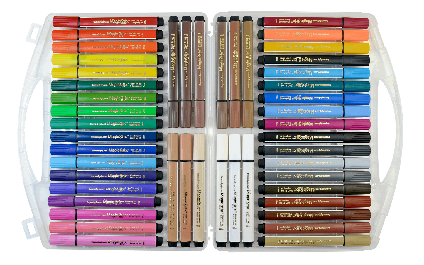 Triangular Magic Stix Markers, 48 Pack, Includes Global Skin Tones, Last 7 Days NO Cap!