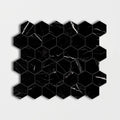 Black Polished 12"x12" Hexagon Marble Mosaic Tile