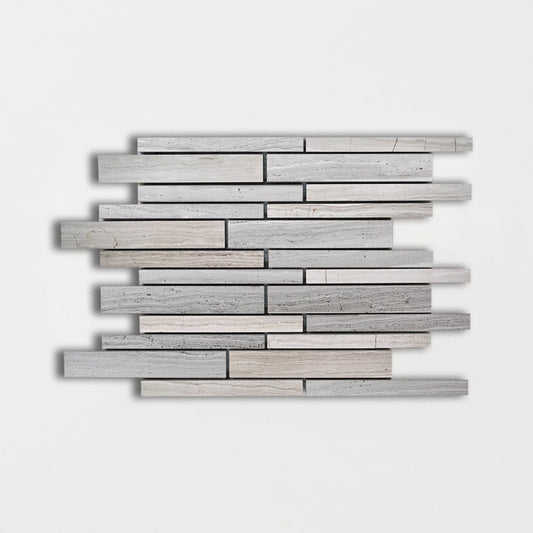 Alpha Light Honed 9"x12" Staggered Joint Marble Mosaic