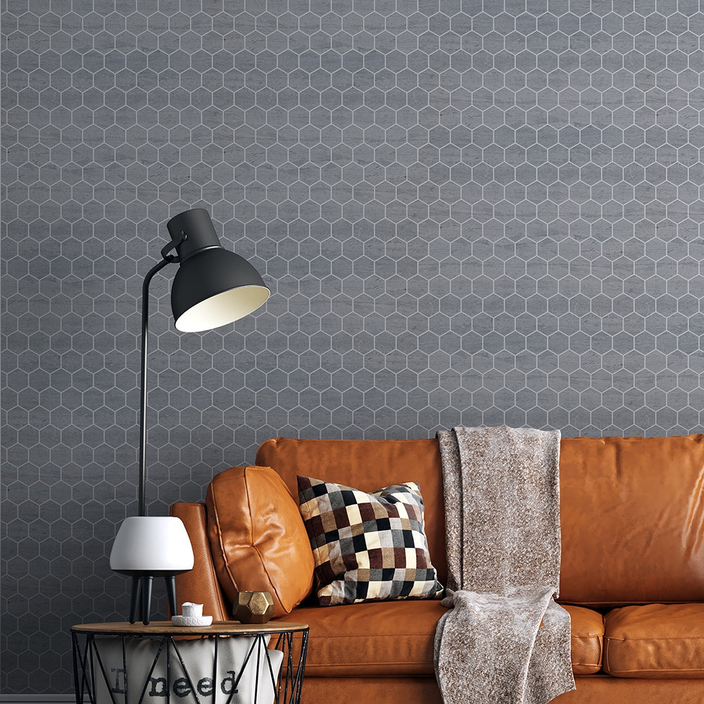 Alpha Blue Honed 12"x12" Hexagon Marble Mosaic