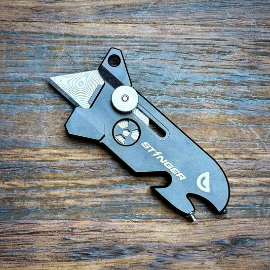 Stinger EDC Blade, Keychain Utility Knife - Matte Black