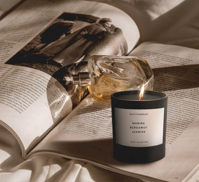 8oz Marine | Bergamot | Jasmine Candle with Lid and Box (Inspired by The Ritz Carlton Hotel®)
