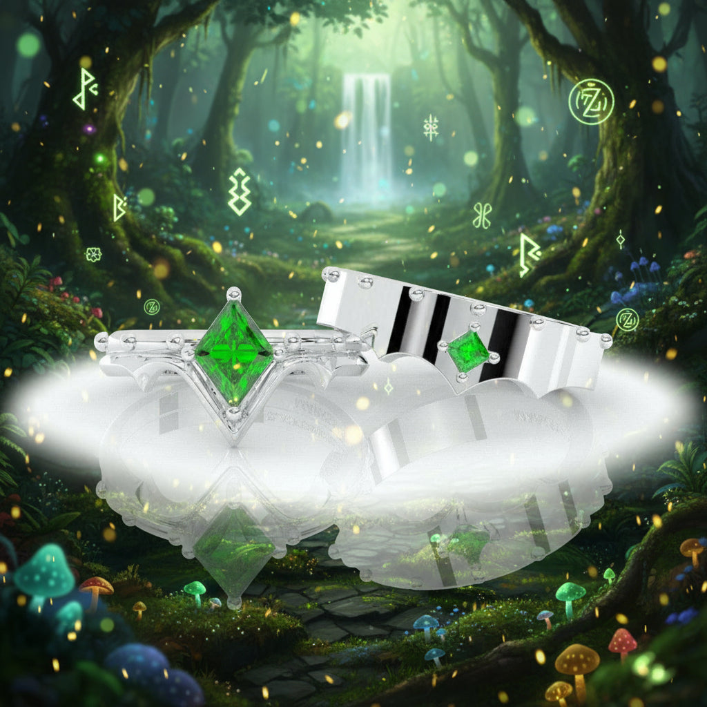 Marksman's Ring Set (Women)- 14k Yellow Gold Video Game Inspired Rings