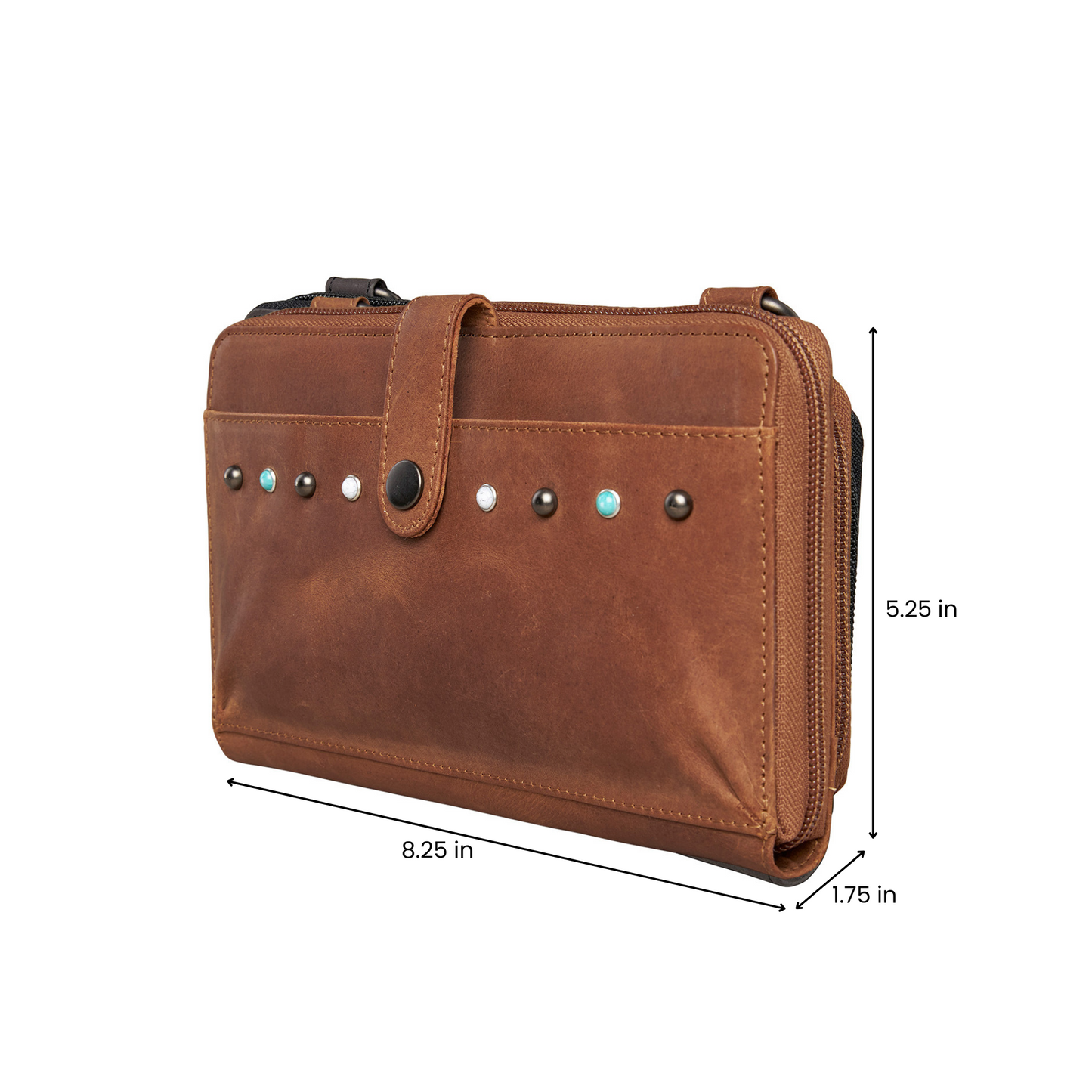 Concealed Carry Millie Leather Crossbody Organizer by Lady Conceal - Small