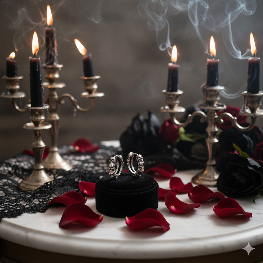 Multiple Skull Gothic Unisex Hoop Earrings