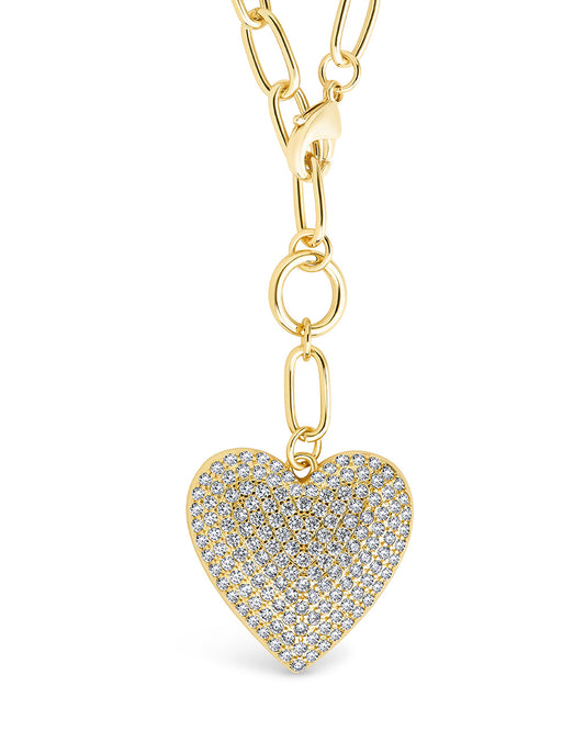Disco Heart CZ Statement Necklace