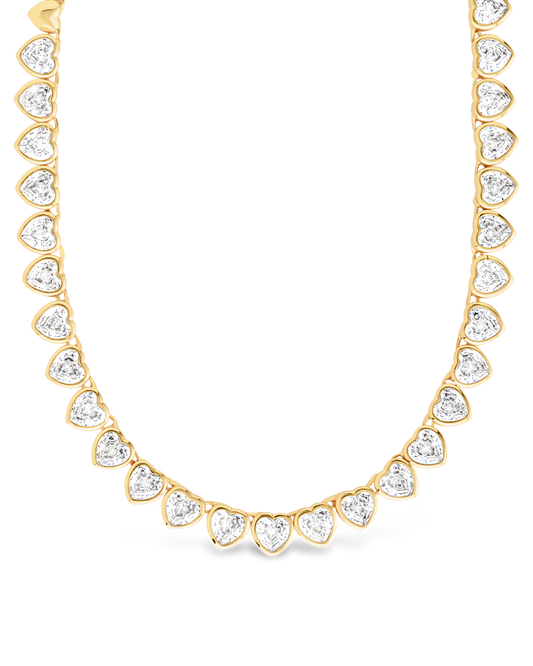 Stephanie Heart CZ Tennis Necklace