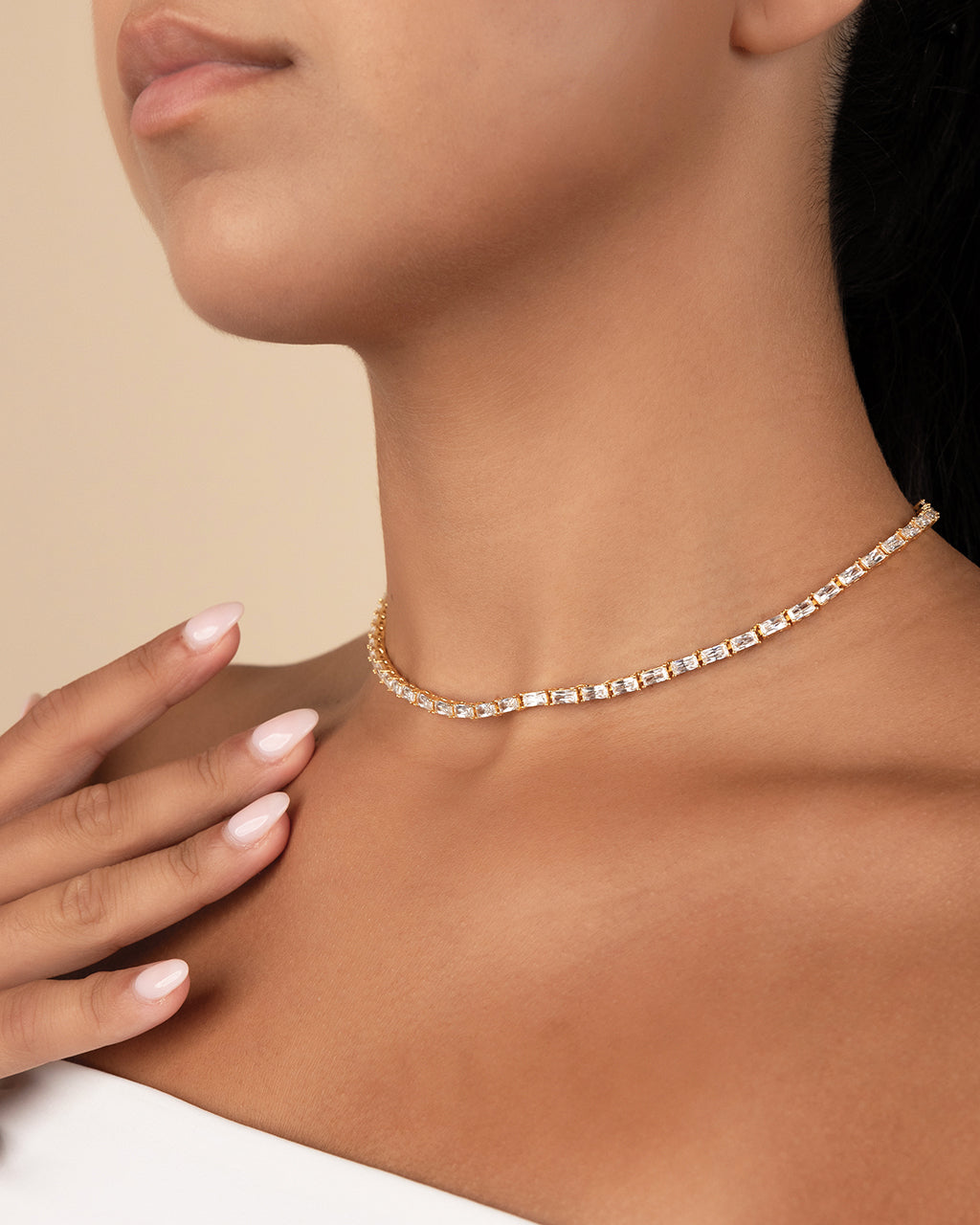Blanche Adjustable CZ Tennis Necklace