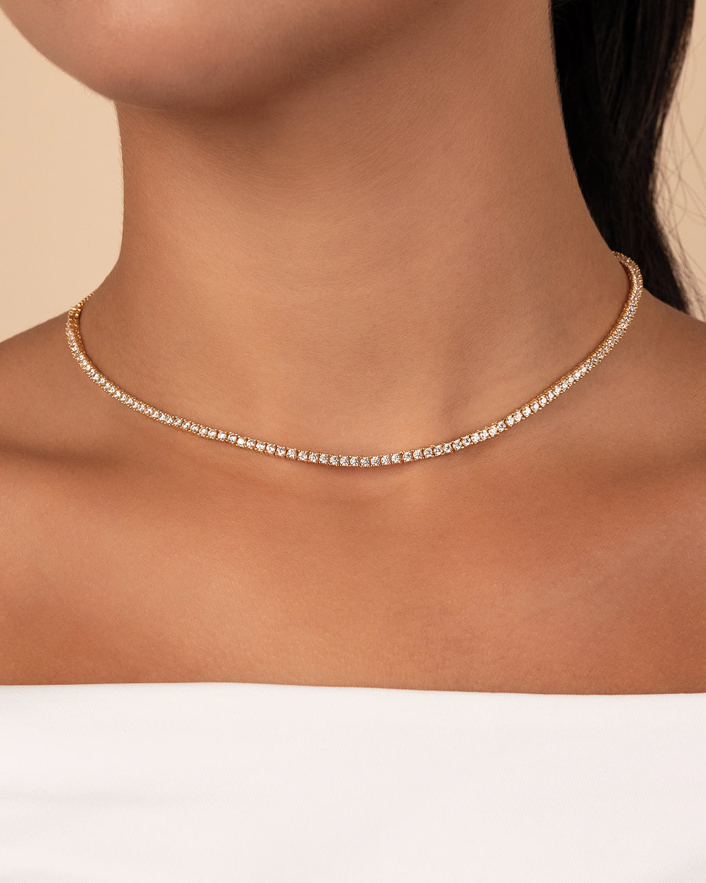 Mirabell Adjustable CZ Tennis Necklace