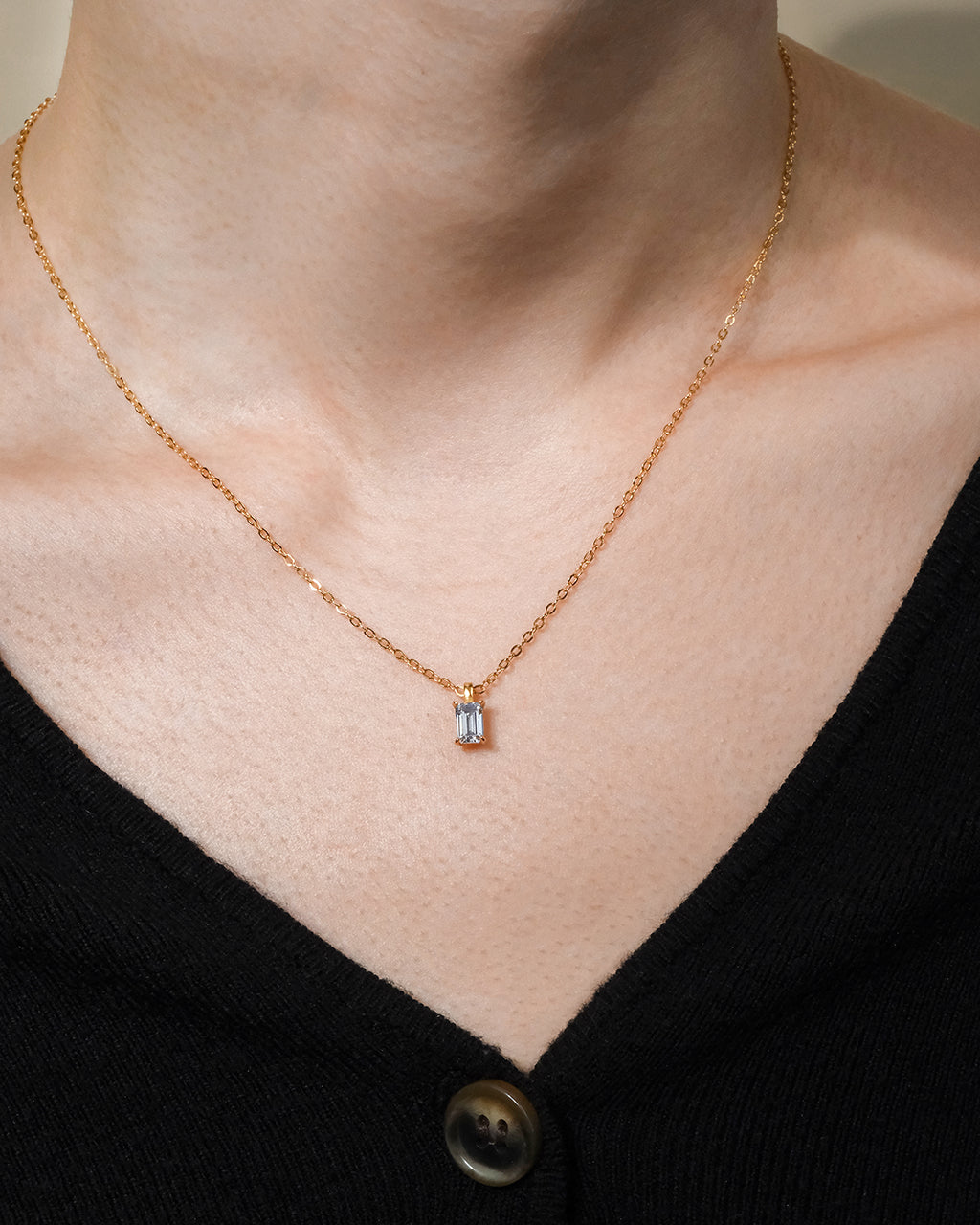 Sterling Silver Emerald Prong Set Pendant