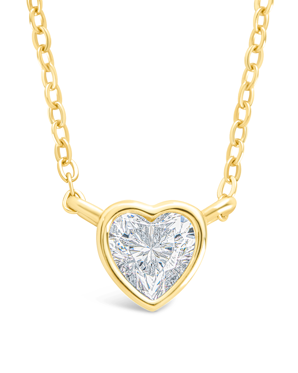 Sterling Silver Heart Bezel Set Pendant