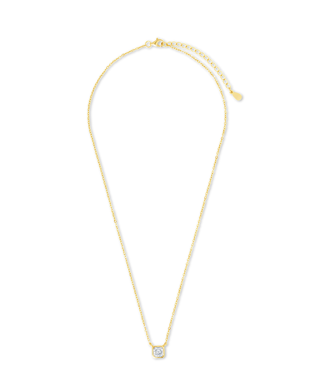 Sterling Silver Asscher Bezel Set Pendant