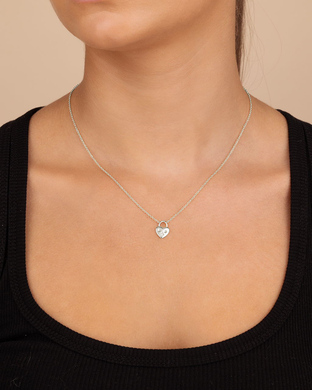 Josephine CZ Heart Locket Pendant Necklace